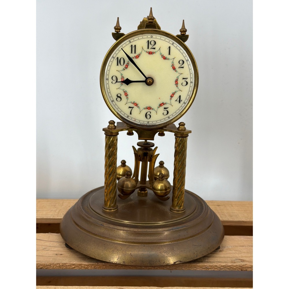 Vintage Brass 400‎ Day Anniversary Clock Parts Made in Germany No Dome